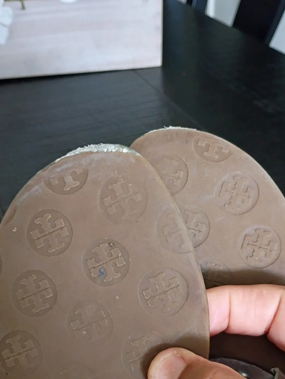 Tory Burch Miller Silver Logo Thong Sandals
